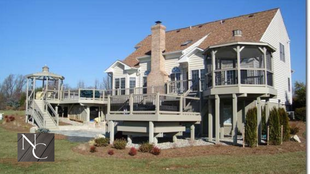 Composite Deck with Hot Tub and Gazebo