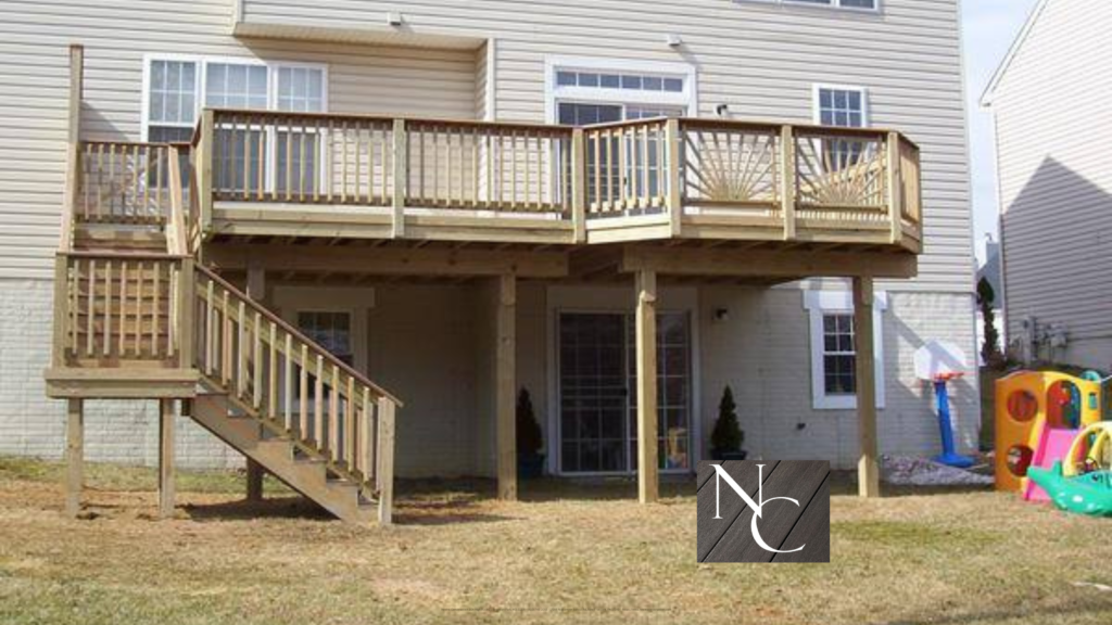 Wood Deck with Sunburst Railings