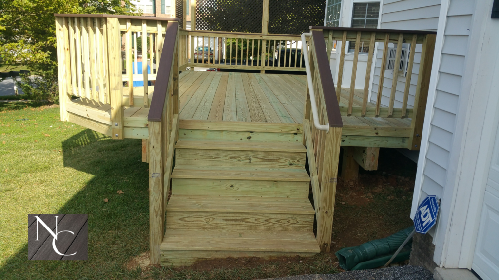 Wooden Deck with Handicap Railing